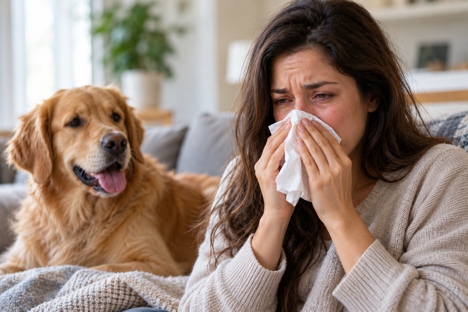 Pet allergy illustration and care