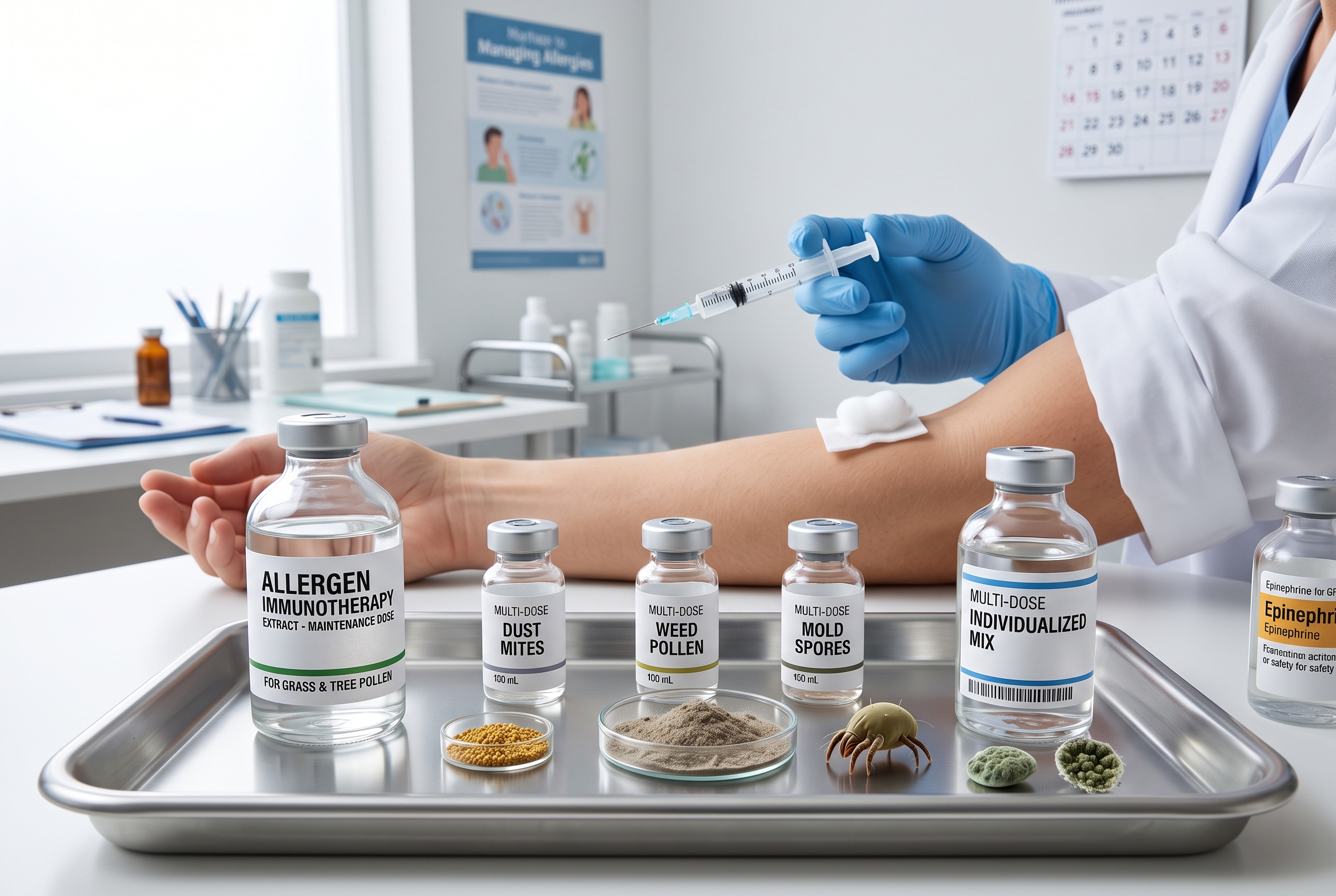 Allergy shot being administered to a patient